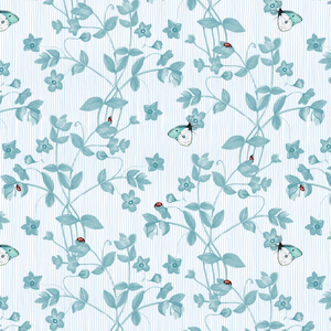 Ladybird and Butterfly Floral, 2017 (ink, watercolour, digital)