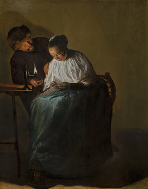 Man Offering Money to a Young Woman, 1631 (oil on panel)