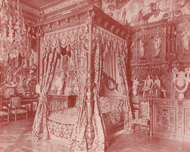 Bed Room of Anne of Austria, Fontainebleau (b/w photo)