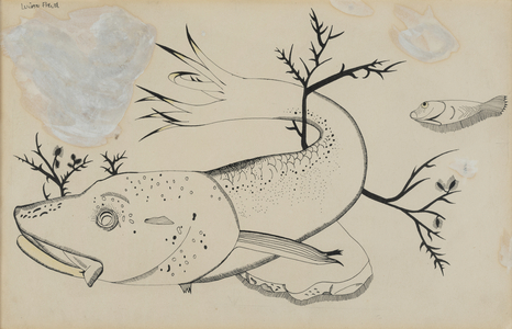 Large Fish (illustration from GT), c. 1944 (ink on paper with grey & white wash)