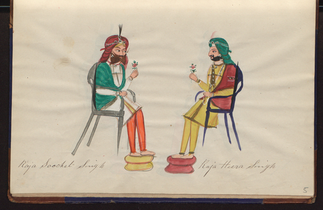 Raja Suchet Singh and Raja Hira Singh, 1885 (drawing)