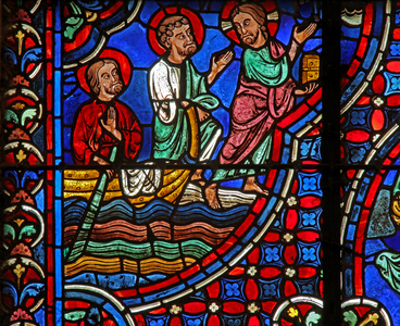 Christ - walks on water (w0) (stained glass)