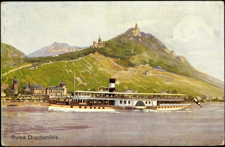 Artist Königswinter, Ruin Drachenfels, Steamship