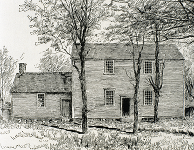 Meeting house of the Quakers. Lincoln. United States. Nineteenth century engraving. 