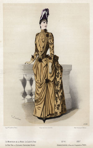 French fashion plate, late 19th century (coloured engraving)