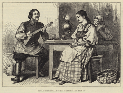 Russian Sketches, a Moujik's Courtship (engraving)