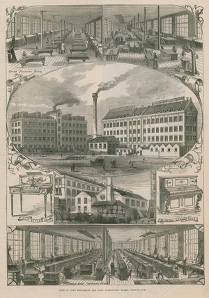 View of John Brinsmead and Sons' pianoforte works (engraving)