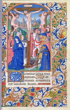 Ms 81/1057 fol.85 Calvary, from the 'Heures de Nicolas le Camus' (vellum)