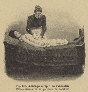 Simple intestinal massage (engraving)