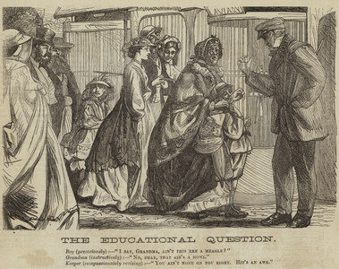 The educational question, London zoo (engraving)
