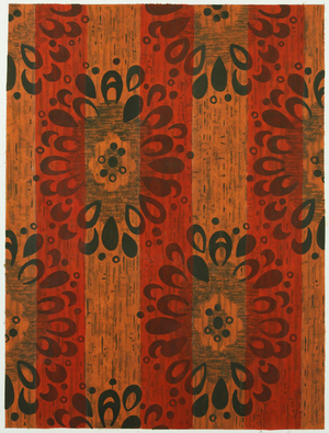 Design for textile or wallpaper, 1960-70 (gouache on paper)