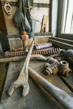 Tools in the Coal Creek Dredge, along Coal Creek, Yukon Charley Rivers National Preserve; Alaska, United States of America (photo)