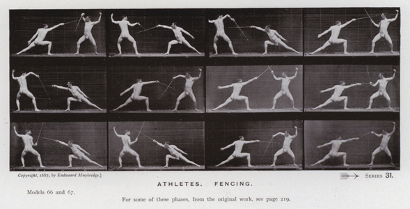 The Human Figure in Motion: Athletes, Fencing (b/w photo)