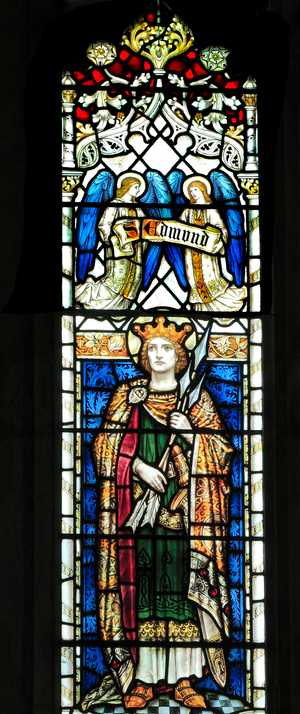 St. Edmund, King of East Anglia, from St. Nicholas Church, Blakeney, Norfolk, 1900 (stained glass)