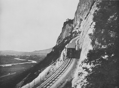 Geneve, Chemin de Fer du Saleve et Chateau de Monnetier (b/w photo)