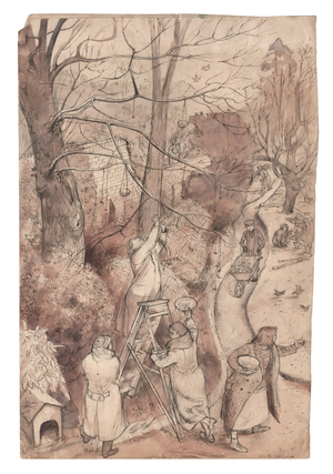 Winter from Above, c.1927 (HMO 53) (pencil, pen & ink & wash on paper) 