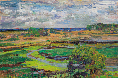 Bembridge Harbour from St Helens, 2015 (oil on board)