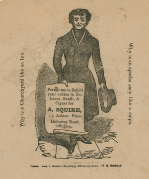 Advertisement for A Squire (engraving)