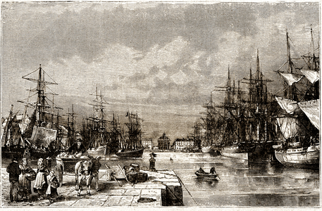 The Bassin du Commerce in the Port of Le Havre, 1895 (engraving)
