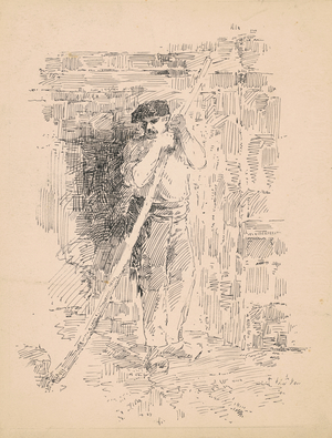 Standing Male Peasant, c.1878 (pen and black ink on wove paper)