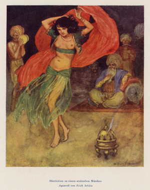 Arabian dancing girl (watercolour)