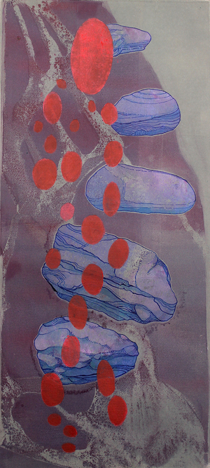 Eggs Drifting over Stones, 2020 (mono-print paper)