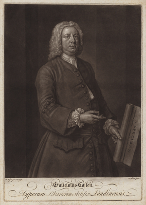William Caslon, English typographer (mezzotint)