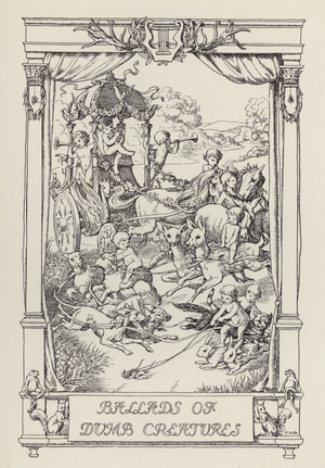 Another Book of Verses for Children: Ballads of Dumb Creatures (litho)