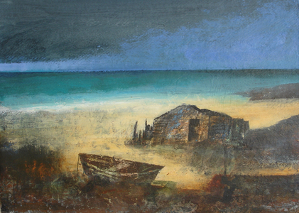 Boathouse, 2014 (mixed media on paper)