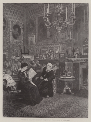 A Glimpse of the Queen's Home Life, the Queen and Princess Henry of Battenberg (litho)