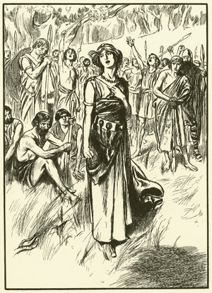 Queen Boadicea and her Soldiers (engraving)