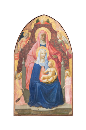 Madonna and Child with st Anne and five angels, 1424-25 circa, (tempera on wood)