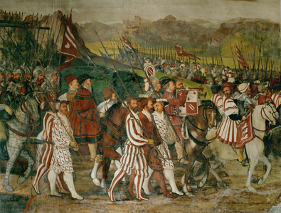 King Christian and Bartolomeo Colleoni on horseback (fresco)