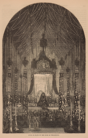 The Duke of Wellington lying in state (1852), 1857 (print)