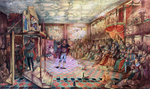 Shakespeare Performs for Queen Elizabeth I, 1947 (screen print)