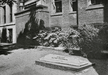 The Memorial Slab to Oliver Goldsmith (b/w photo)