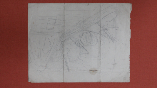 Sketch with figures (verso), 1923-27 (pencil on paper)