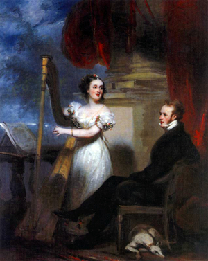 China: The Scottish physician Dr Thomas Colledge with his wife Caroline, Canton (Guangzhou), c. 1835. George Chinnery (1774-1852)