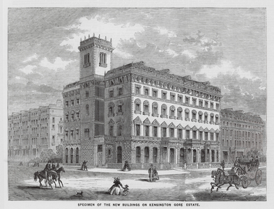 New buildings, Kensington Gore Estate, London (engraving)
