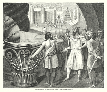 The Building of the First Temple on Mount Moriah (engraving)