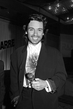 Bis Jean Michel Jarre Laureat Du Micro D'Or Le 15 January 1988 (b/w photo)