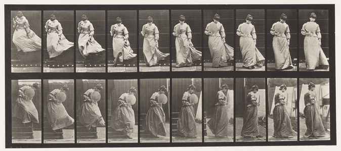 Plate 142. Descending Stairs, Turning Dress Caught, 1885 (collotype on paper)