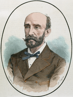 Adriansens Joaquin (? -1880). Mayor of Spanish Hacienda. Engraving by A. Carretero. Colored.