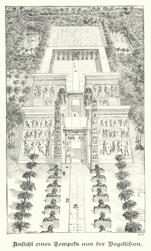 Ancient Egyptian temple (engraving)