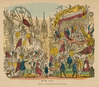 Bartholomew Fair, London (coloured engraving)