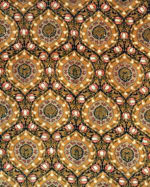 Cotton velvet with medallions and a pomegranate vine (textile)
