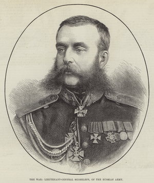 The War, Lieutenant-General Skobeleff, of the Russian Army (engraving)