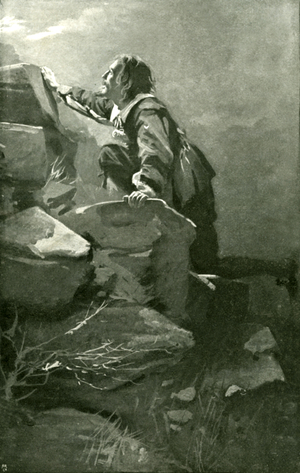 Christian climbing the hill difficulty (litho)
