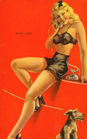 "What Lines", Mutoscope Card, 1940-49 (colour litho)