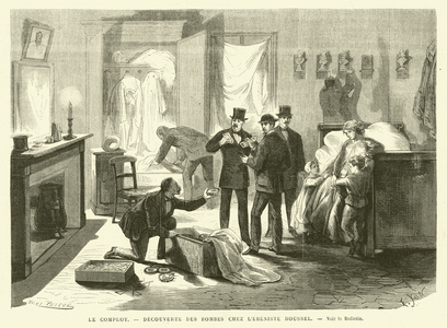 Le Complot, Decouverte des Bombes Chez L'Ebeniste Roussel (engraving)